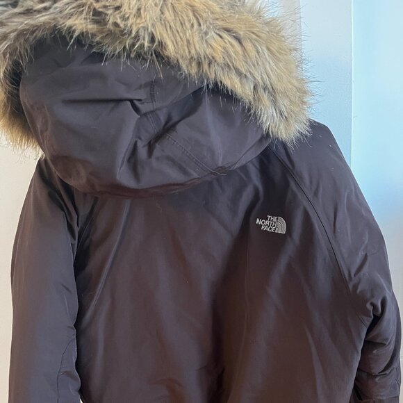 Y2K The North Face 2000s Brown Goose Down Parka Jacket / Puffer Jacket / Bomber - Picture 2 of 2
